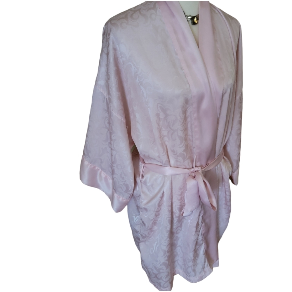 VICTORIA'S SECRET | Vintage 80's 90's Gold Label Pink TIe Front Robe - Picture 6 of 10